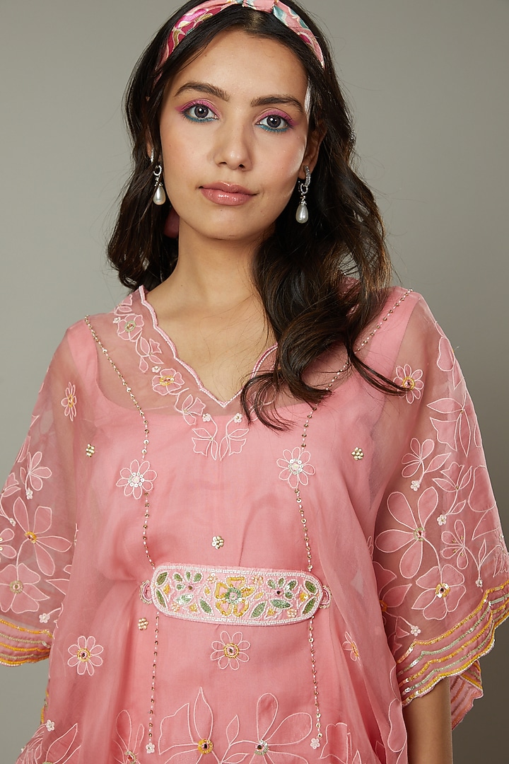 Candy Floss Silk Organza Flared Palazzo Pant Set by I AM DESIGN at Pernia's Pop Up Shop