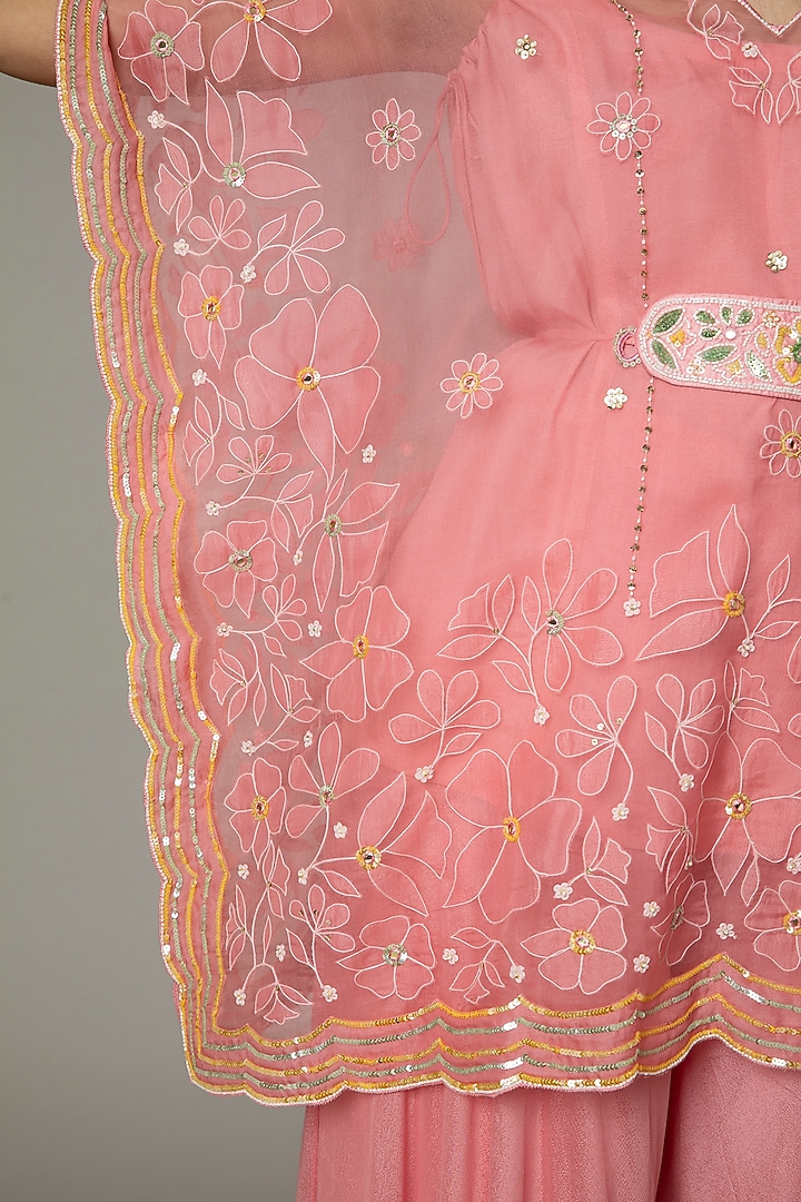Candy Floss Silk Organza Flared Palazzo Pant Set by I AM DESIGN at Pernia's Pop Up Shop