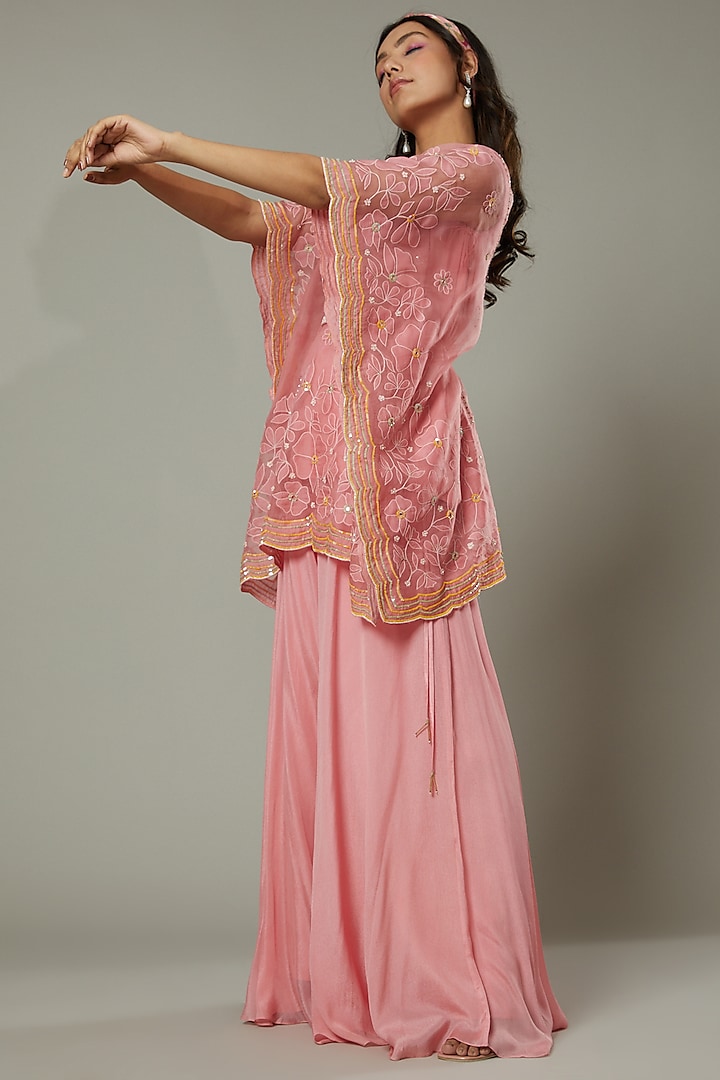 Candy Floss Silk Organza Flared Palazzo Pant Set by I AM DESIGN at Pernia's Pop Up Shop