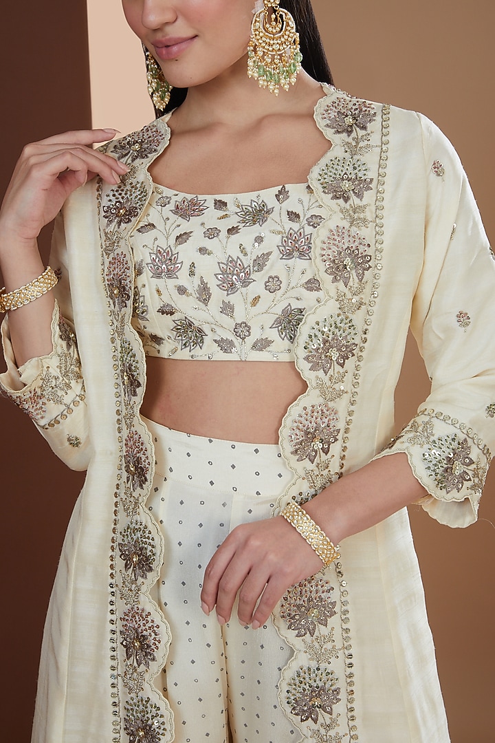 Ivory Chinon Chiffon Printed Wedding Sharara Set by Ivory by dipika at Pernia's Pop Up Shop