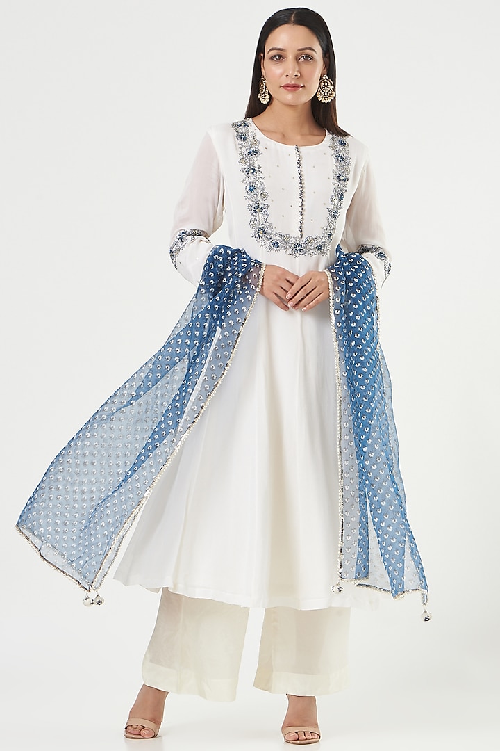 Ivory Embroidered Anarkali Set by Ivory by dipika at Pernia's Pop Up Shop