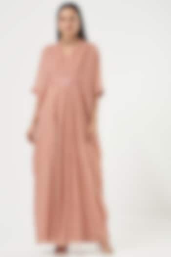 Blush Pink Embroidered Kaftan by Ivory by dipika