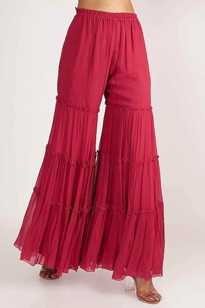 Cherry Embroidered Party Wear Sharara Set by Ivory by dipika at Pernia's Pop Up Shop
