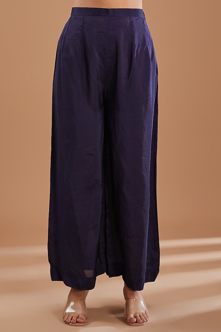 Indigo Khadi Cotton Jacket Party Wear Anarkali Set by Ivory by dipika at Pernia's Pop Up Shop
