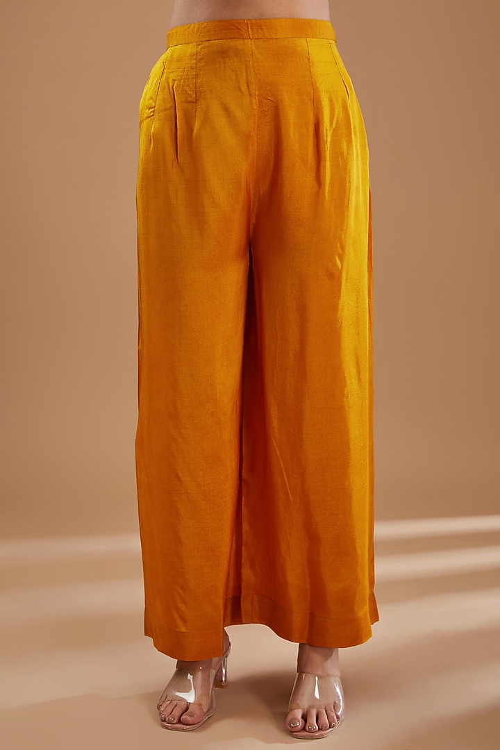 Mustard Khadi Cotton Jacket Party Wear Anarkali Set by Ivory by dipika at Pernia's Pop Up Shop