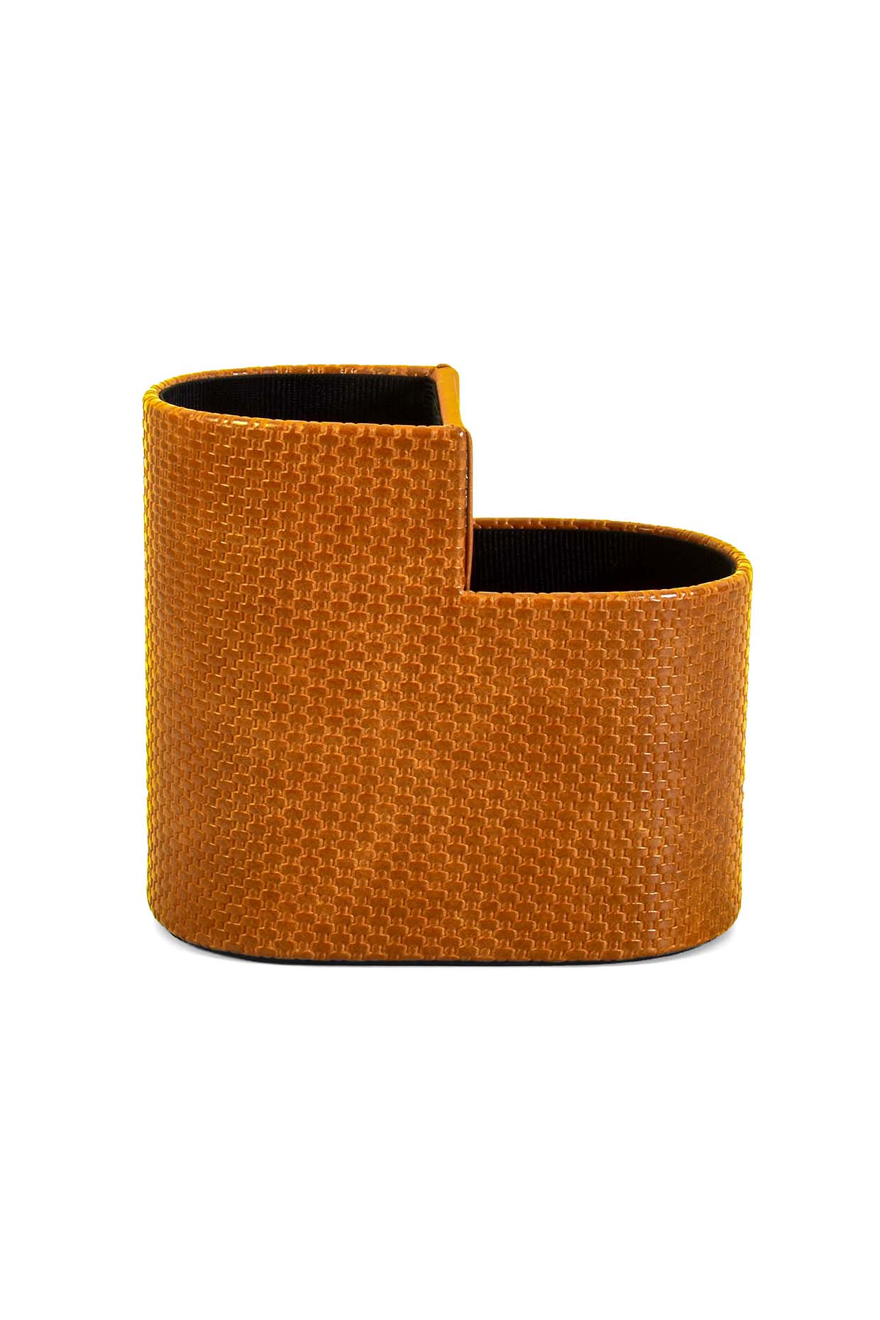 Tan Leatherette & Wood Capsule Cutlery Holder by ICHKAN