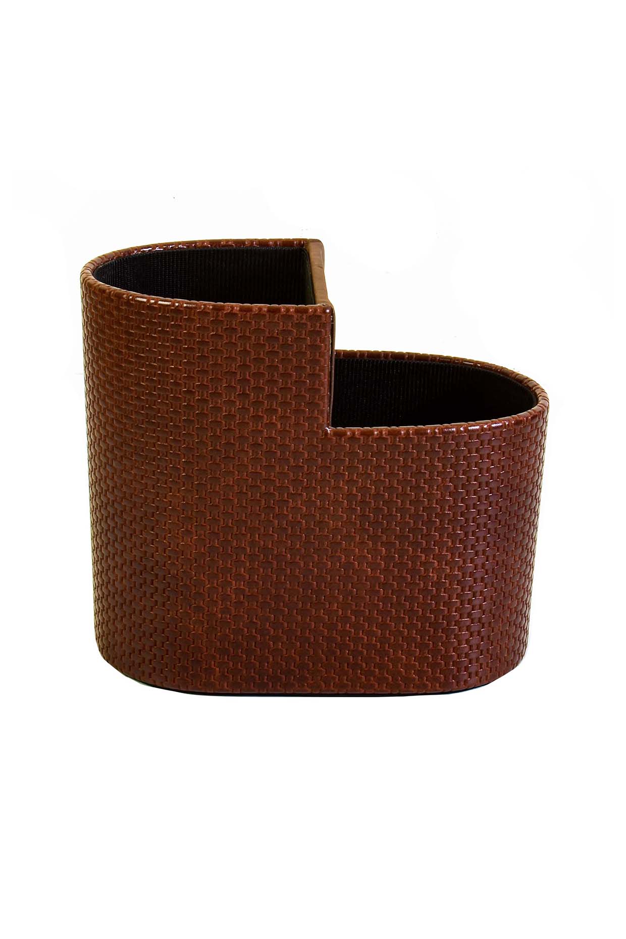 Brown Leatherette & Wood Capsule Cutlery Holder by ICHKAN