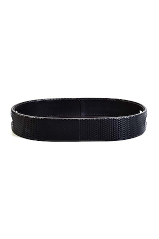 Black Leatherette & Wood Capsule Tray by ICHKAN