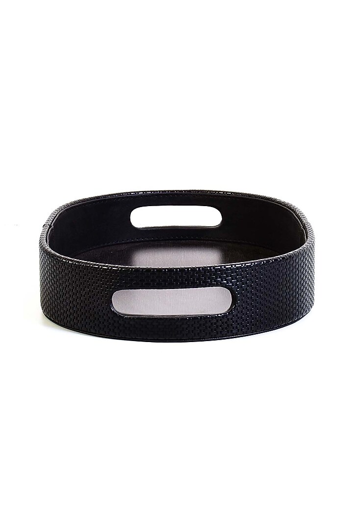 Black Leatherette & Wood Capsule Tray by ICHKAN at Pernia's Pop Up Shop
