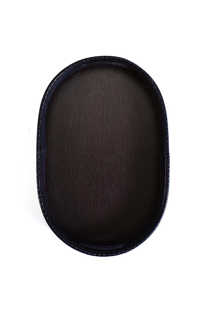 Black Leatherette & Wood Capsule Tray by ICHKAN at Pernia's Pop Up Shop