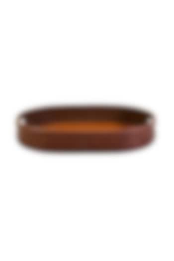 Brown Leatherette & Wood Capsule Tray by ICHKAN