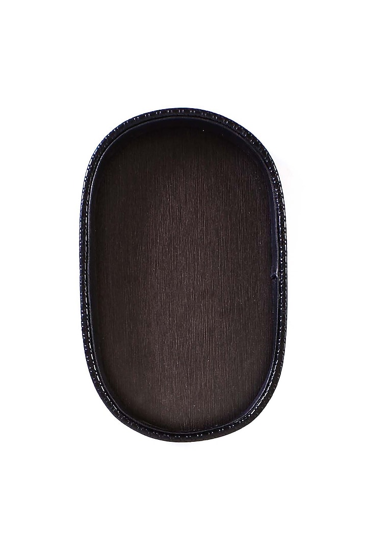 Black Leatherette & Wood Textured Towel Tray by ICHKAN at Pernia's Pop Up Shop