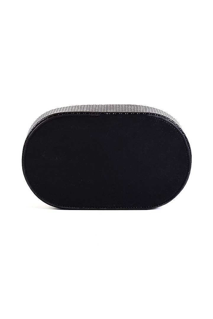 Black Leatherette & Wood Textured Towel Tray by ICHKAN at Pernia's Pop Up Shop