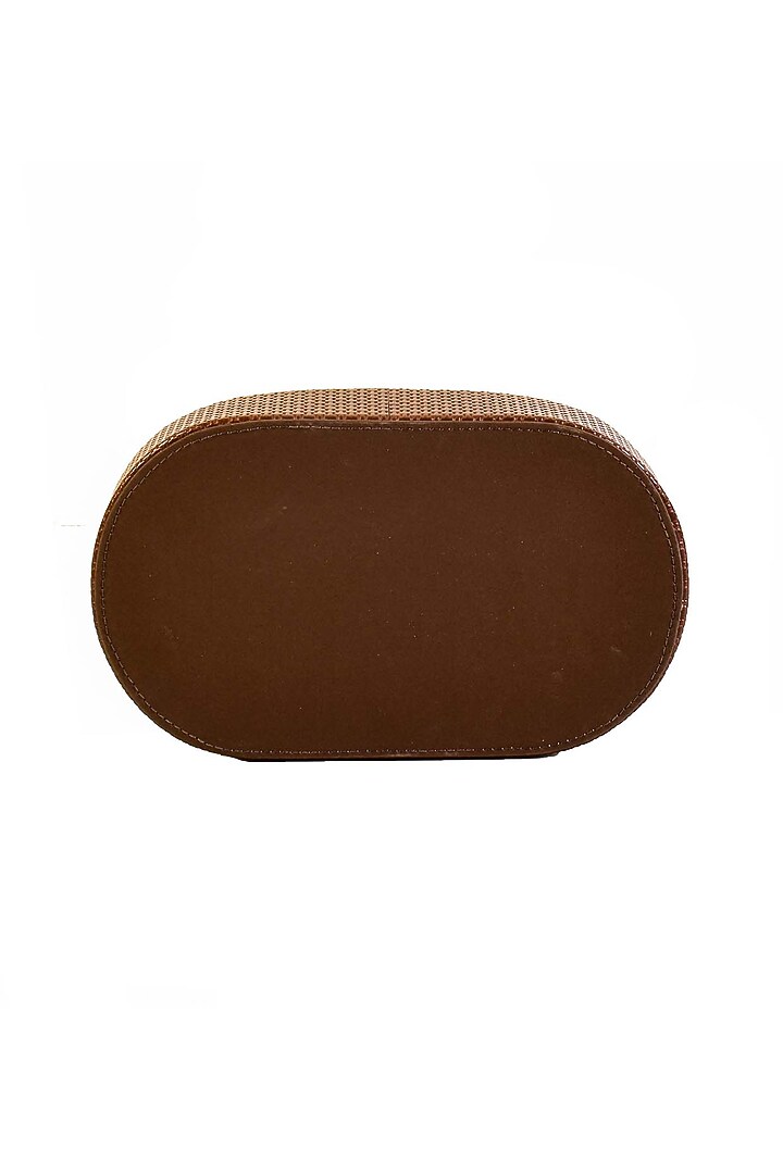Brown Leatherette & Wood Textured Towel Tray by ICHKAN at Pernia's Pop Up Shop