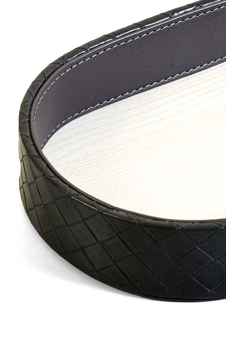 Grey Leatherette & Wood Textured Towel Tray by ICHKAN at Pernia's Pop Up Shop
