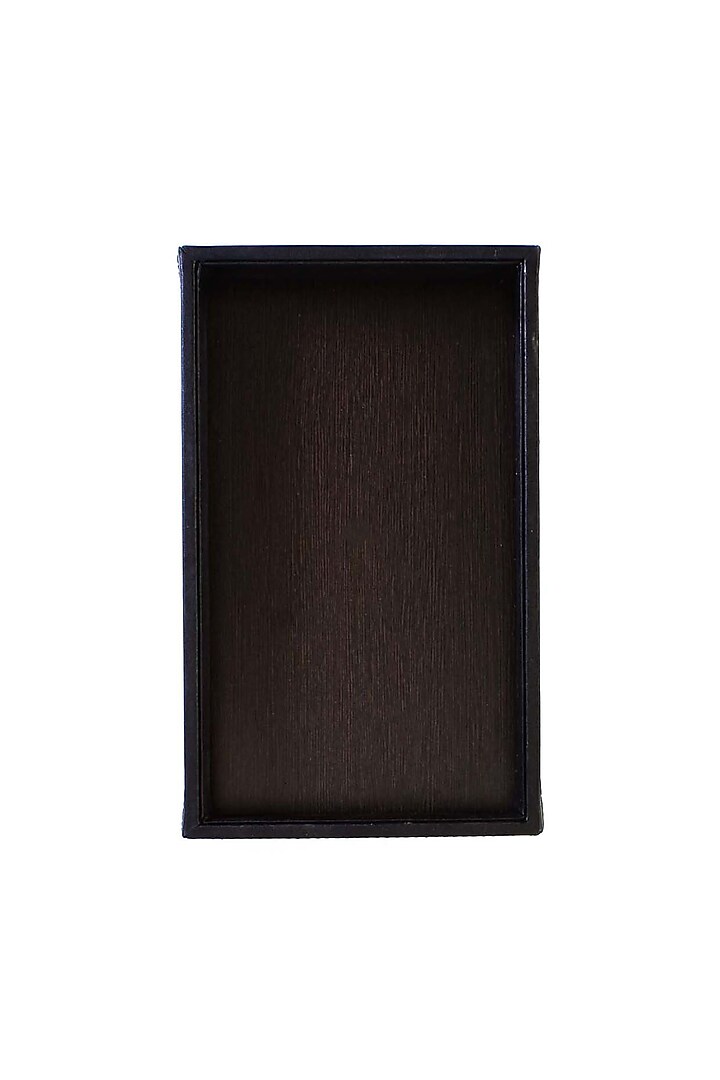 Black Leatherette & Wood Towel Tray by ICHKAN at Pernia's Pop Up Shop
