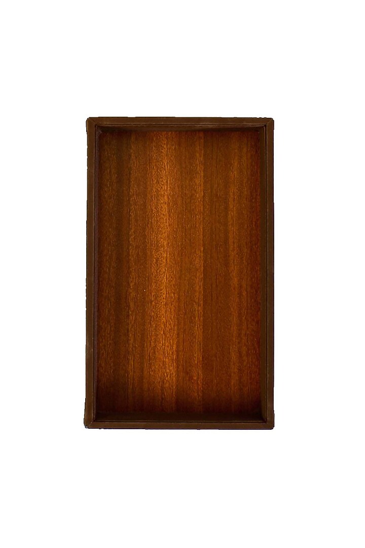 Brown Leatherette & Wood Towel Tray by ICHKAN at Pernia's Pop Up Shop