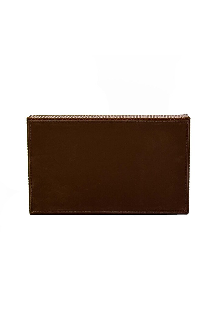 Brown Leatherette & Wood Towel Tray by ICHKAN at Pernia's Pop Up Shop