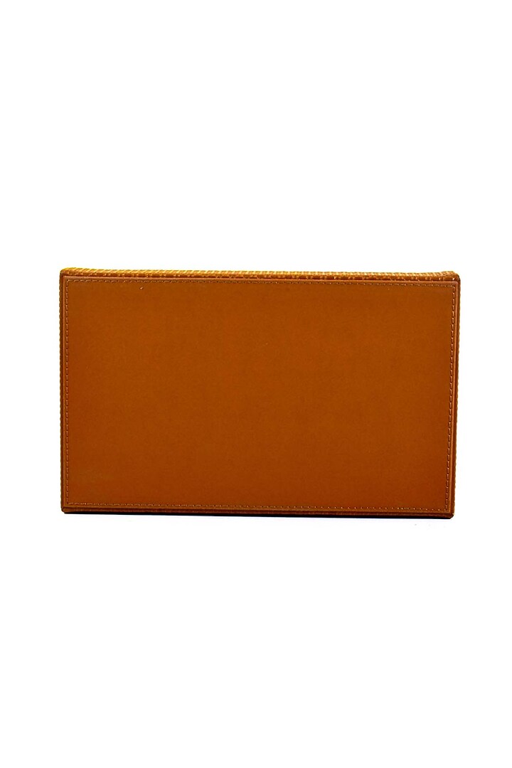 Tan Leatherette & Wood Towel Tray by ICHKAN at Pernia's Pop Up Shop