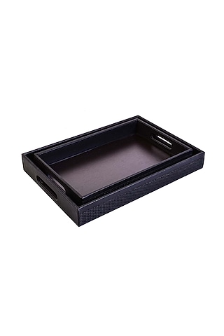 Black Leatherette Tray by ICHKAN