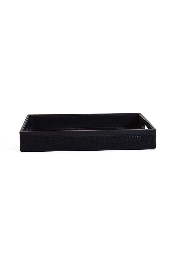 Black Leatherette Tray by ICHKAN at Pernia's Pop Up Shop
