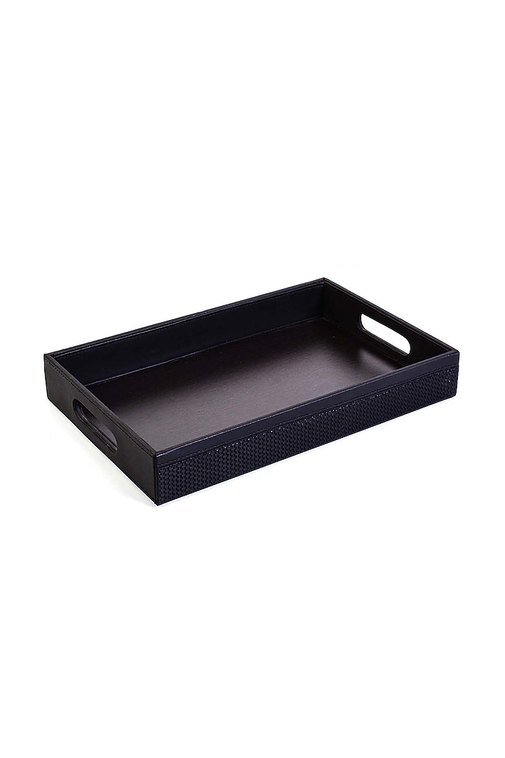 Black Leatherette Tray by ICHKAN at Pernia's Pop Up Shop