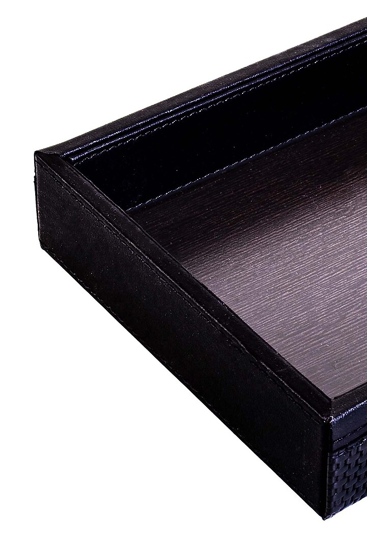 Black Leatherette Tray by ICHKAN at Pernia's Pop Up Shop