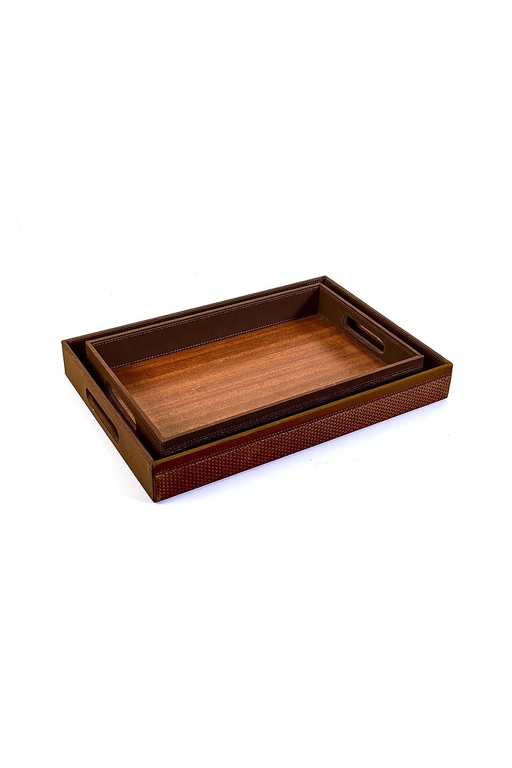 Brown Leatherette Tray by ICHKAN