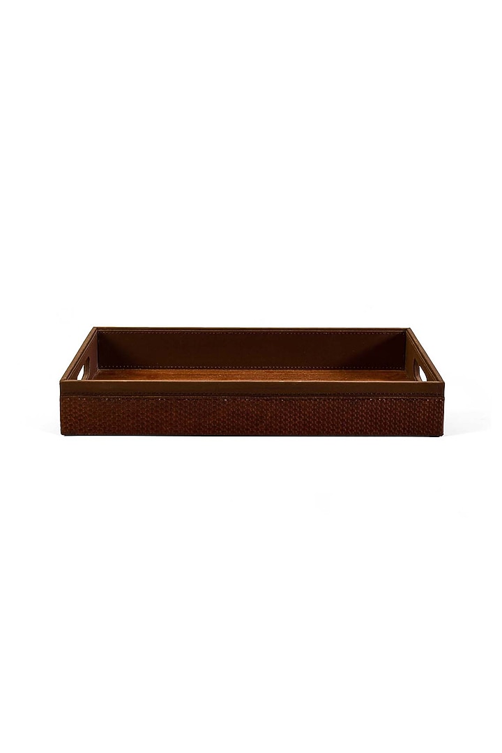 Brown Leatherette Tray by ICHKAN at Pernia's Pop Up Shop