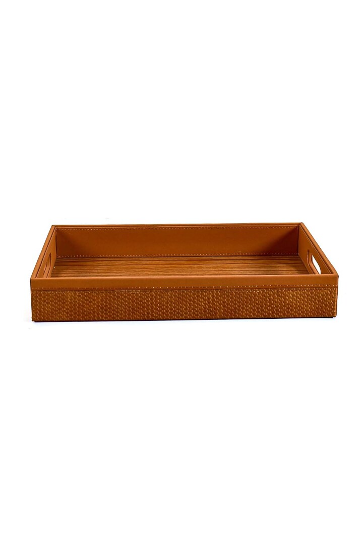 Tan Leatherette Tray by ICHKAN at Pernia's Pop Up Shop