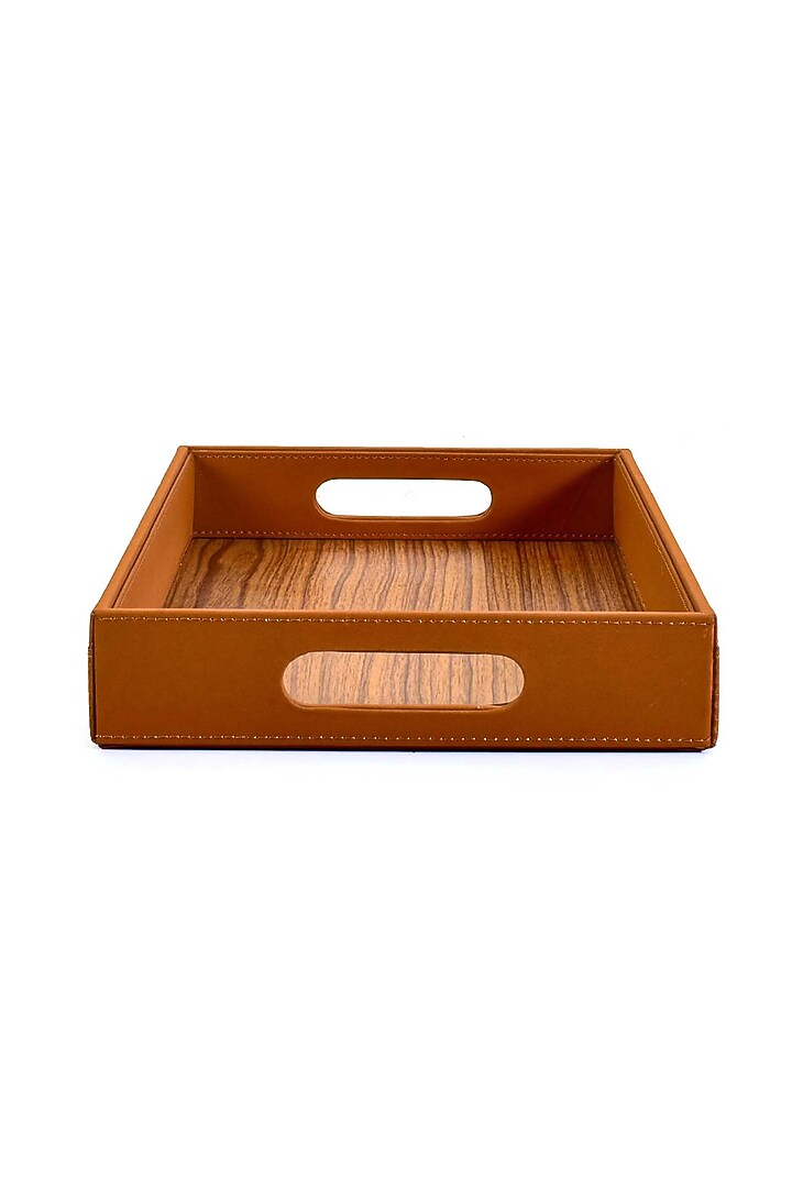Tan Leatherette Tray by ICHKAN at Pernia's Pop Up Shop