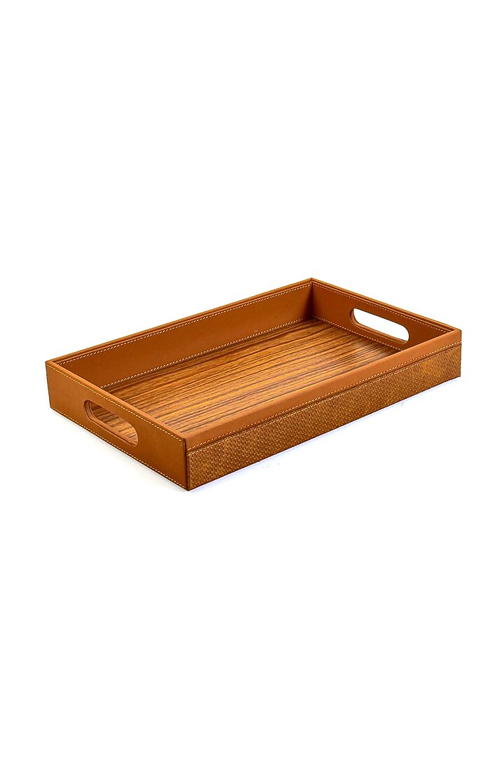 Tan Leatherette Tray by ICHKAN at Pernia's Pop Up Shop