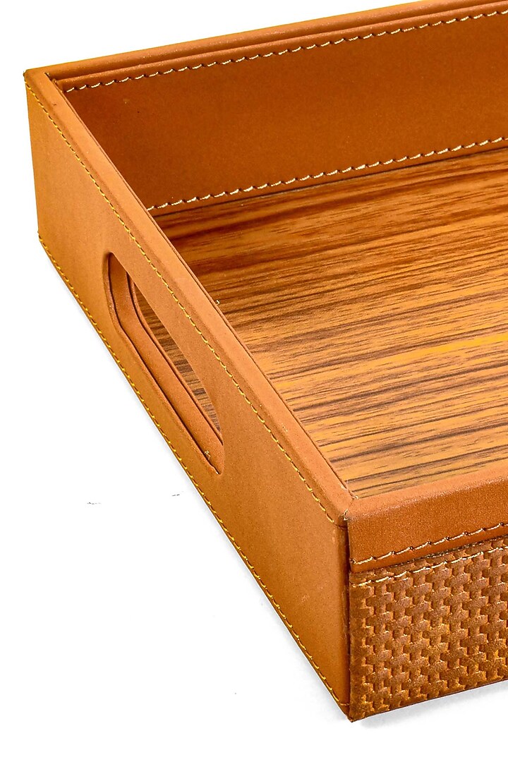 Tan Leatherette Tray by ICHKAN at Pernia's Pop Up Shop