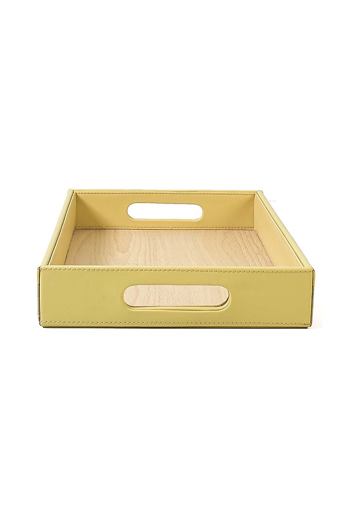 Ivory Leatherette Tray by ICHKAN at Pernia's Pop Up Shop
