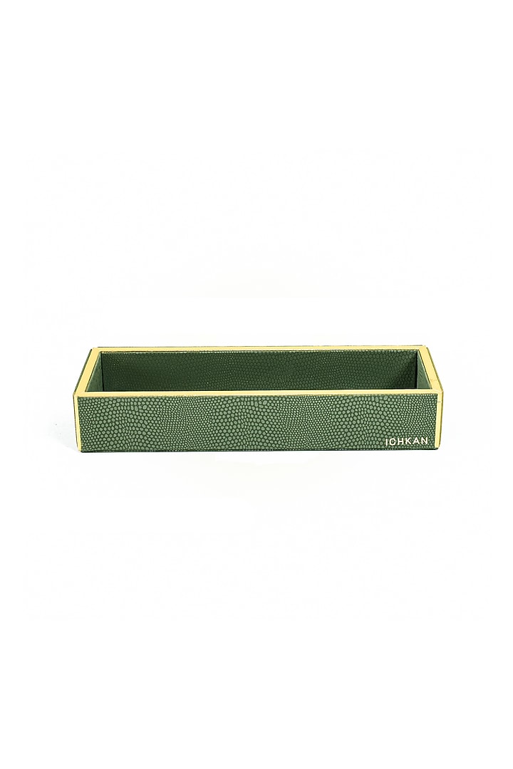 Olive Green Leatherette Cutlery Tray by ICHKAN at Pernia's Pop Up Shop