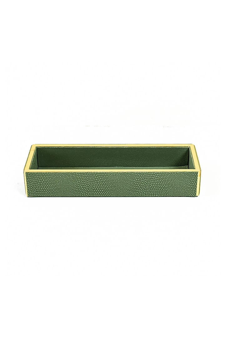 Olive Green Leatherette Cutlery Tray by ICHKAN at Pernia's Pop Up Shop