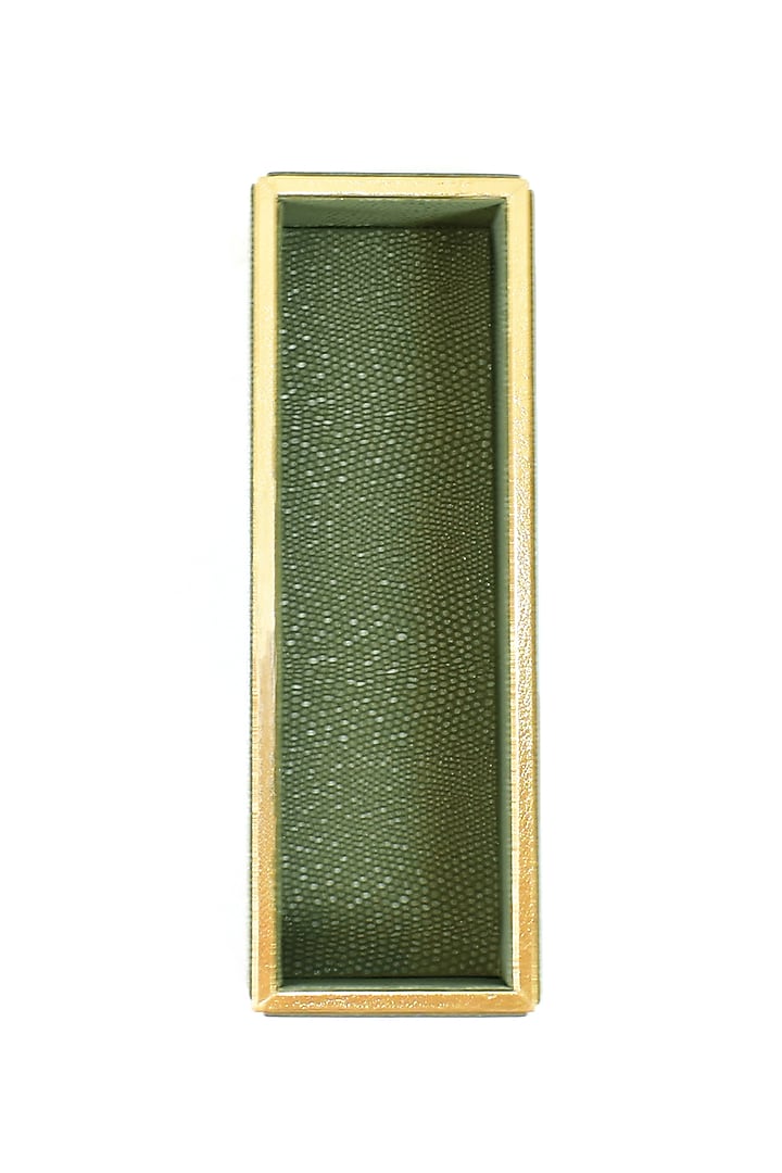 Olive Green Leatherette Cutlery Tray by ICHKAN at Pernia's Pop Up Shop