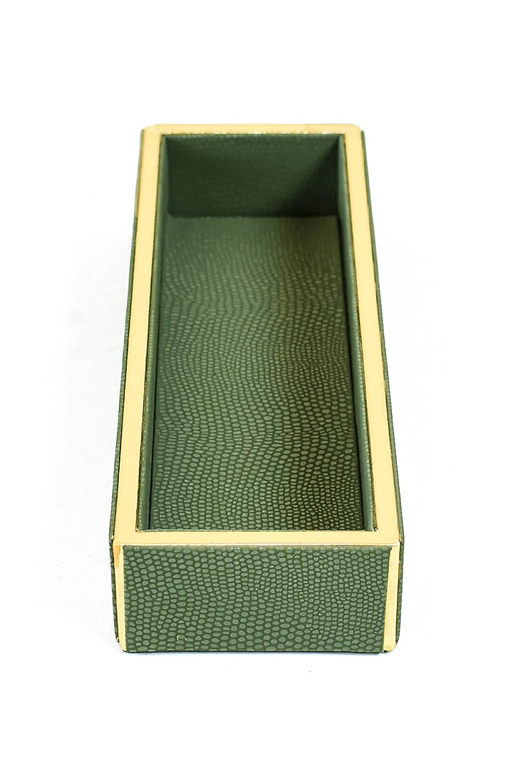 Olive Green Leatherette Cutlery Tray by ICHKAN at Pernia's Pop Up Shop