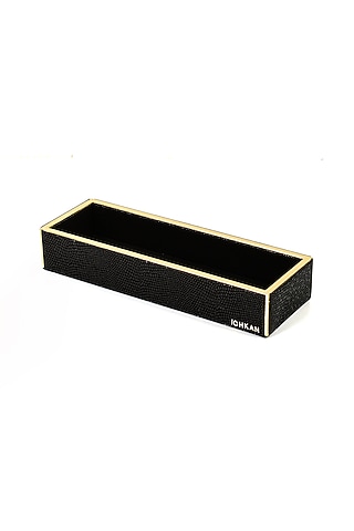 Black Leatherette Cutlery Tray by ICHKAN