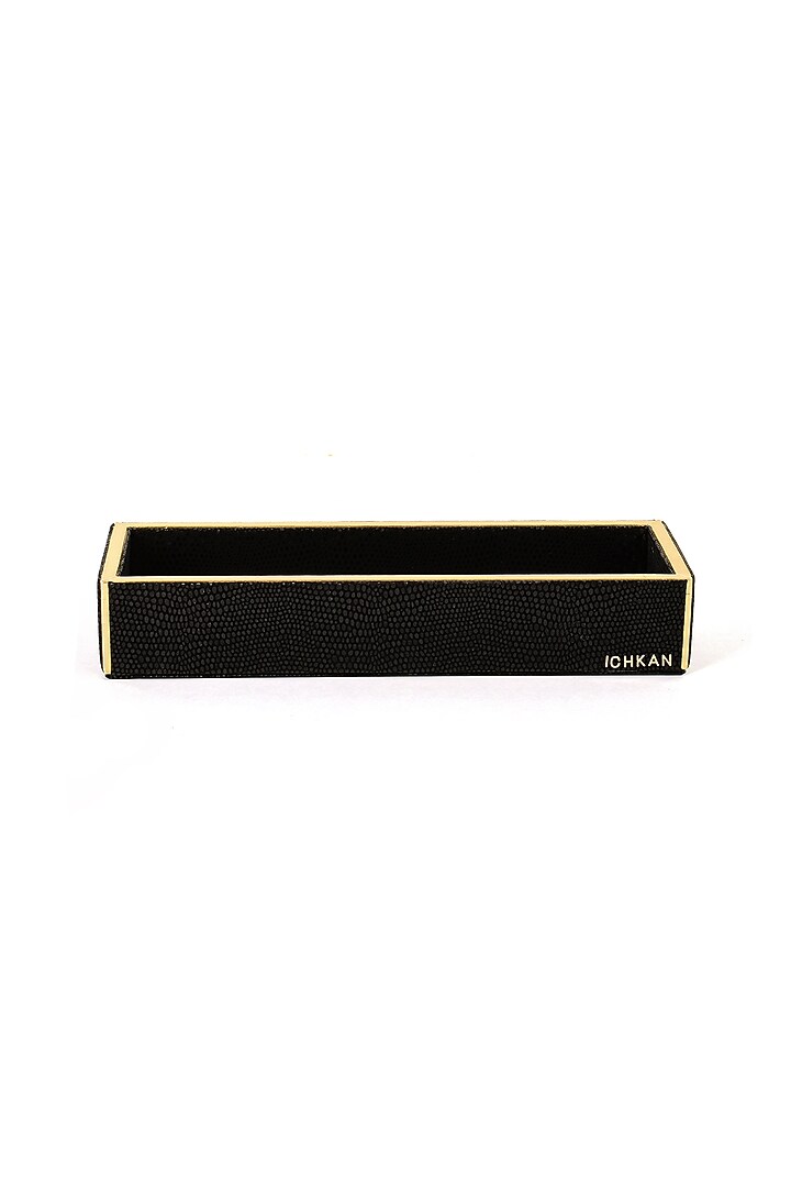 Black Leatherette Cutlery Tray by ICHKAN at Pernia's Pop Up Shop