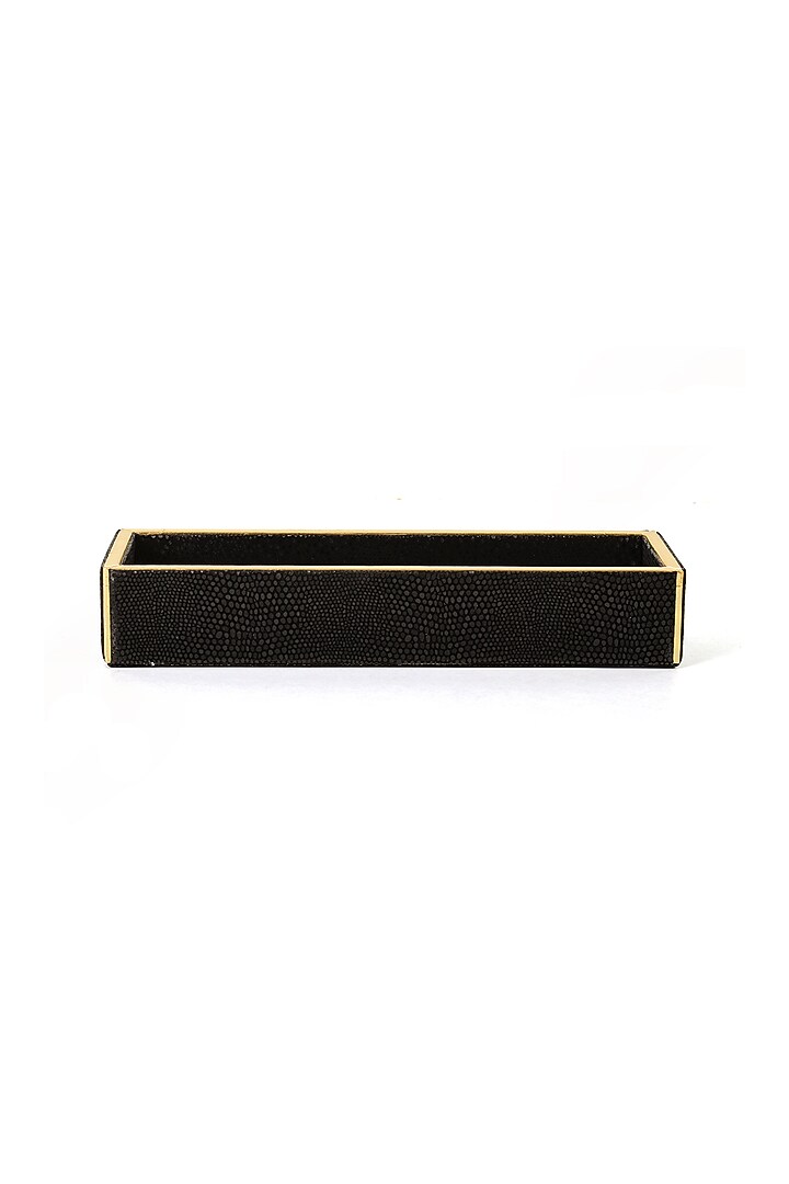 Black Leatherette Cutlery Tray by ICHKAN at Pernia's Pop Up Shop
