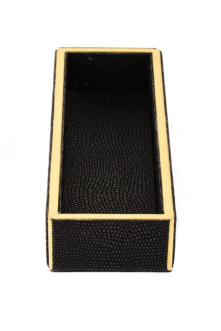Black Leatherette Cutlery Tray by ICHKAN at Pernia's Pop Up Shop