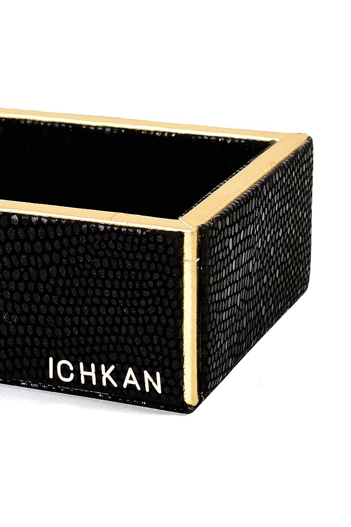 Black Leatherette Cutlery Tray by ICHKAN at Pernia's Pop Up Shop