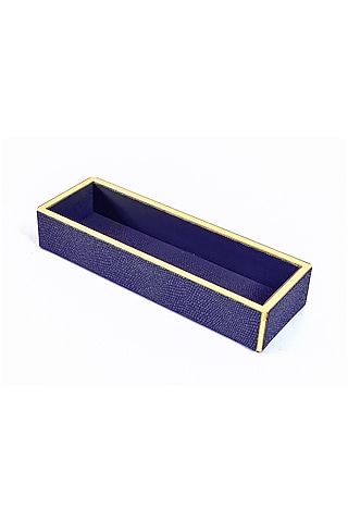 Blue Leatherette Cutlery Tray by ICHKAN
