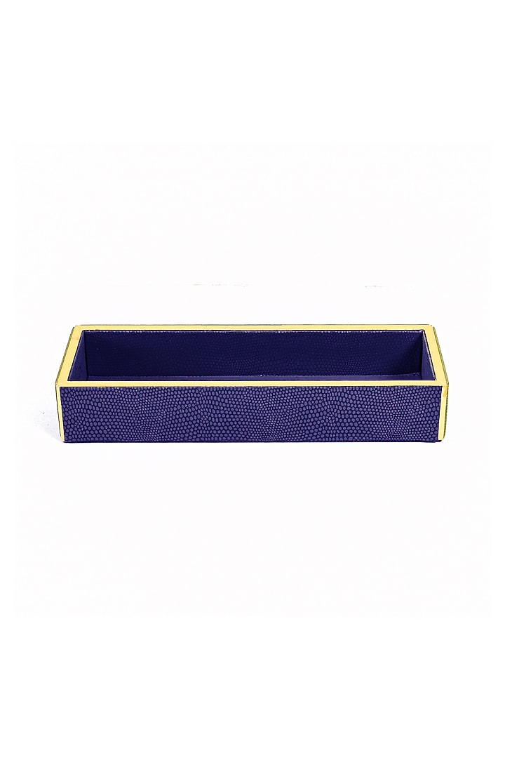 Blue Leatherette Cutlery Tray by ICHKAN at Pernia's Pop Up Shop