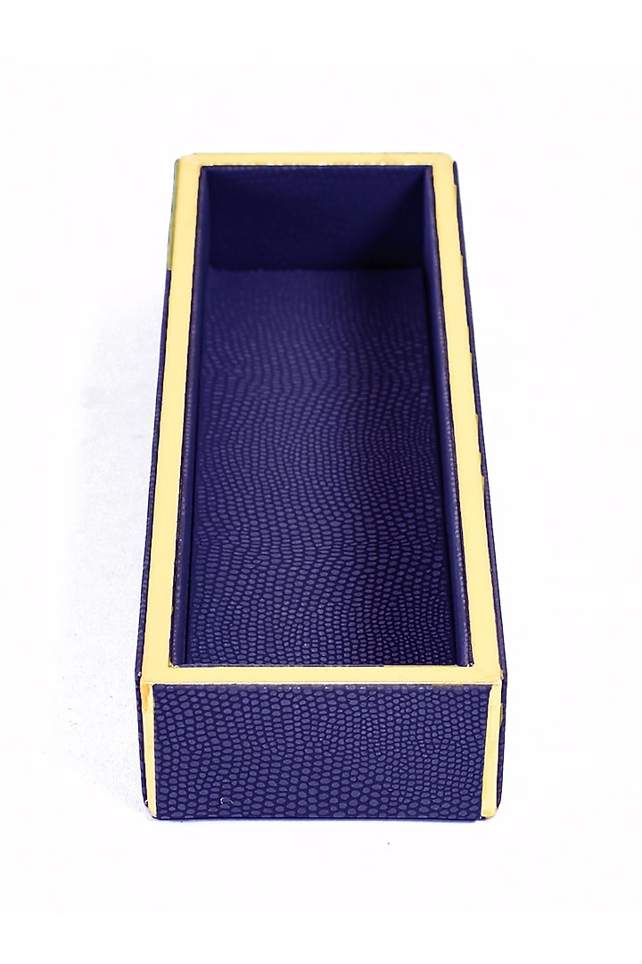 Blue Leatherette Cutlery Tray by ICHKAN at Pernia's Pop Up Shop