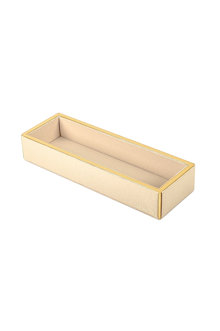 Ivory Leatherette Cutlery Tray by ICHKAN