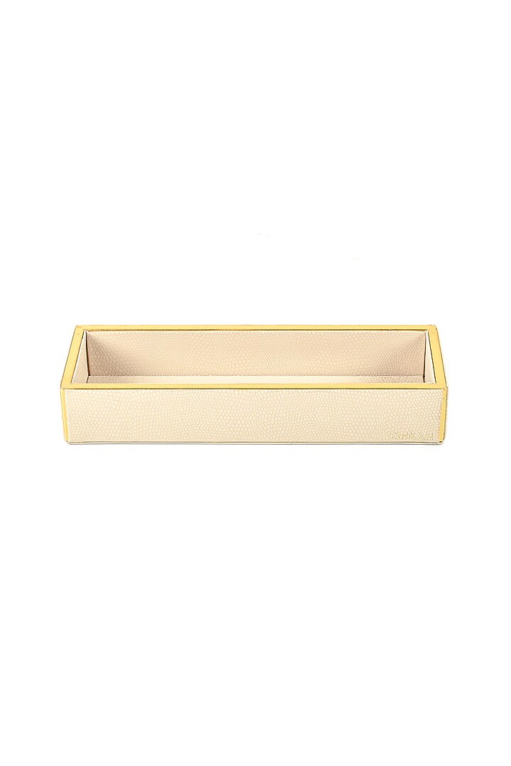 Ivory Leatherette Cutlery Tray by ICHKAN at Pernia's Pop Up Shop