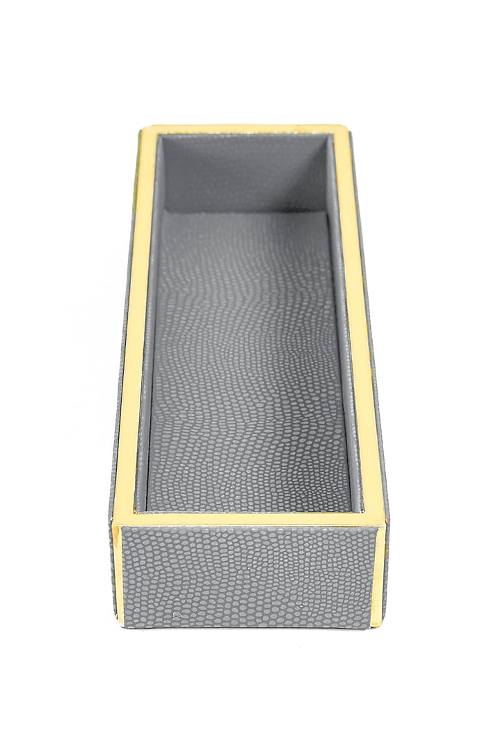 Grey Leatherette Cutlery Tray by ICHKAN at Pernia's Pop Up Shop