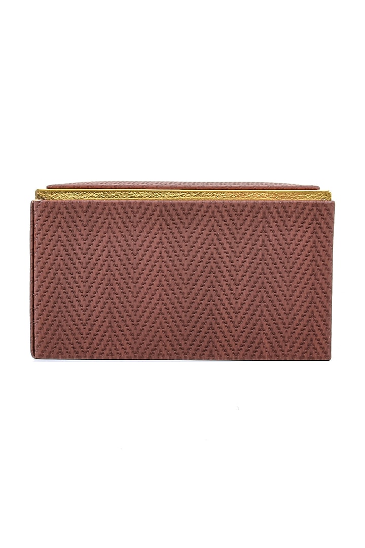 Brown Vegan Textured Leather Tissue Box by ICHKAN at Pernia's Pop Up Shop